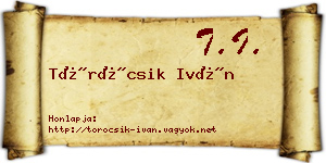 Töröcsik Iván névjegykártya