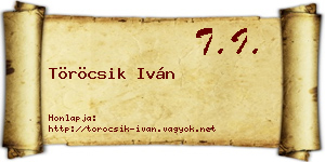 Töröcsik Iván névjegykártya